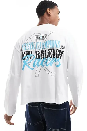 ASOS Boxy long sleeve t-shirt with racer graphic in