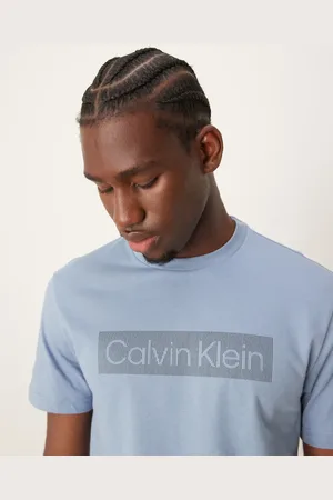Calvin Klein Box striped logo t-shirt in light