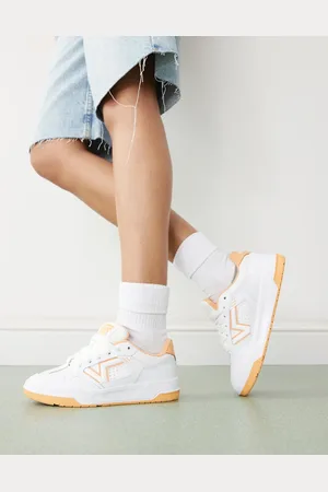 Vans Upland chunky leather trainers in white and