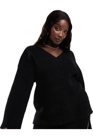 4th & Reckless Ribbed knit v neck oversized jumper co-ord in
