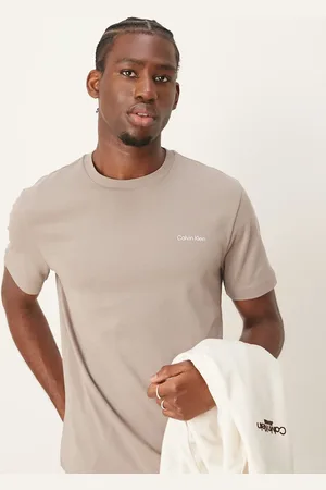 Calvin Klein Micro logo interlock t-shirt in beige