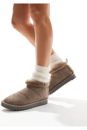 ASOS Zightly bootie slippers in taupe