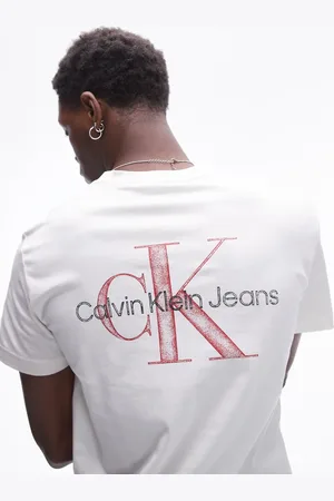 Calvin Klein Monologo textured back print t-shirt in