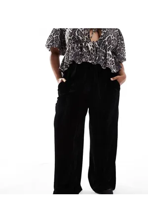 ASOS Curve crinkle velvet pull on trouser in