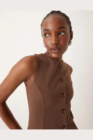 New Look Crew neck button down jersey waistcoat in