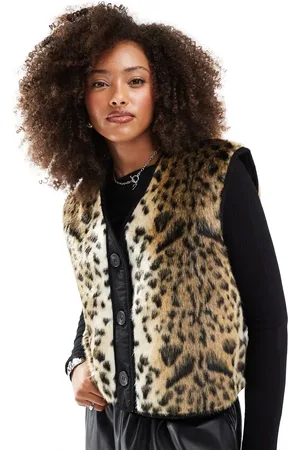 ASOS Leopard print faux fur gilet in leopard