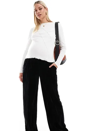 ASOS Maternity crinkle velvet pull on trouser in