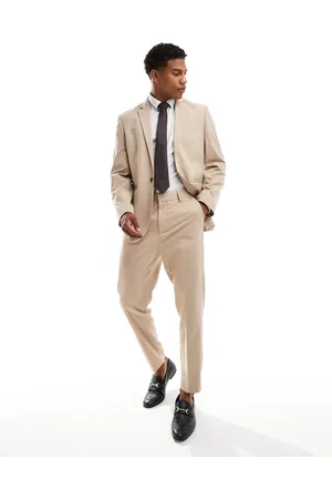 ASOS Tapered suit trousers in tonal prince of wales check