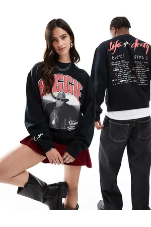 ASOS Unisex boxy fit license sweatshirt with Biggie Smalls prints in