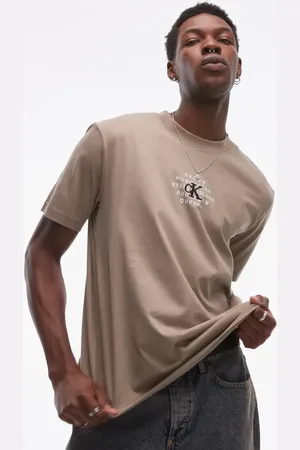 Calvin Klein NYC stamp graphic t-shirt in taupe