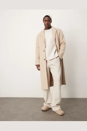 ASOS Brushed wool look overcoat in stone