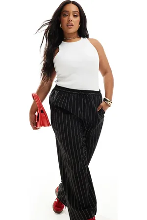ASOS ASOS DESIGN Curve tailored pull on trousers in stripe