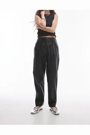 Topshop Faux leather peg trouser in
