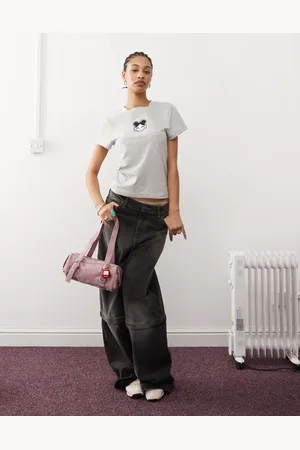 COLLUSION Baby tee with bubblegum girl graphic in