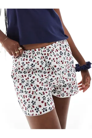 ASOS Mix & match flippy pyjama short in burgundy berry ditsy print