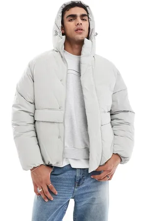 JACK & JONES Hooded padded coat with pockets in light