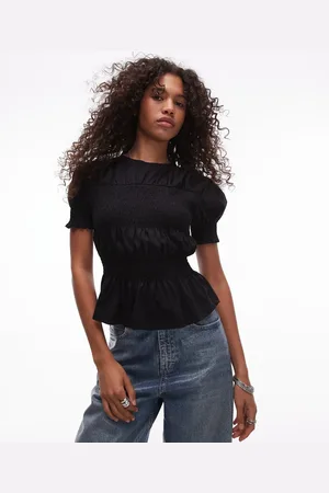 Topshop Shirred panel tee in