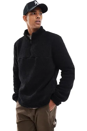 Brave Soul Oversized borg half zip sweatshirt in
