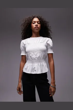 Topshop Shirred panel tee in