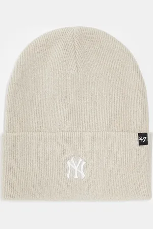 47 Brand New York Yankees mini logo beanie in ecru