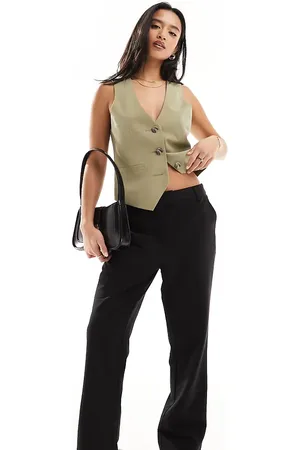 ASOS Petite tailored slim straight ankle length trousers in