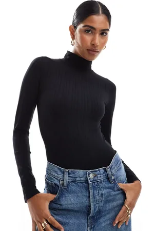 ASOS Seamless sculpting wide rib funnel neck bodysuit