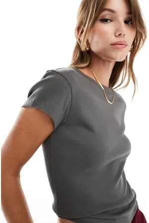 ASOS Baby tee in tonal charcoal
