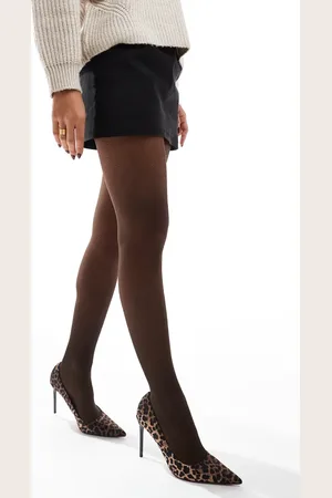 ASOS Chevron tights in chocolate