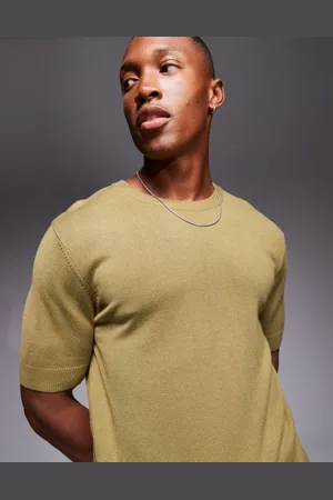ASOS Co-ord knitted t-shirt in khaki