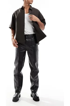 ASOS Straight leg leather look trouser in