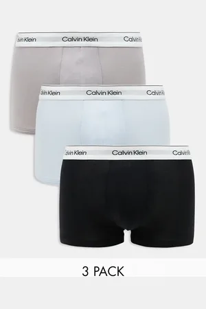 Calvin Klein Modern Cotton 3 pack trunk in black/white/neutral