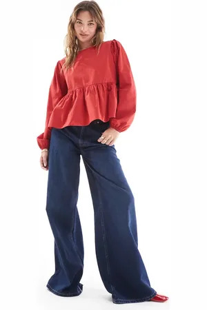 ASOS Poplin tie side smock blouse in