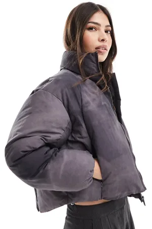 Pull&Bear Washed effect padded puffer jacket in