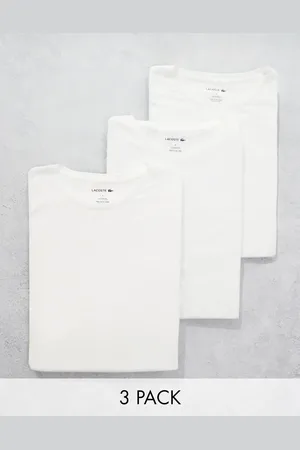 Lacoste 3 pack loungewear t-shirts in