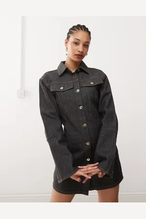 COLLUSION Denim shirt dress in rinse wash