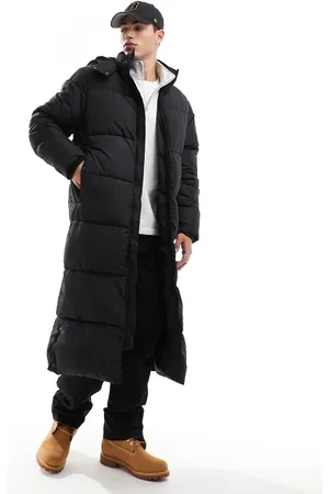 ASOS Longline puffer jacket with hood in