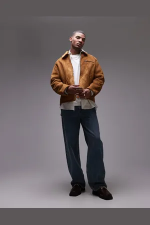 Topman Suedette shearling jacket