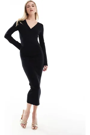 Pretty Lavish Crossover knit dress in