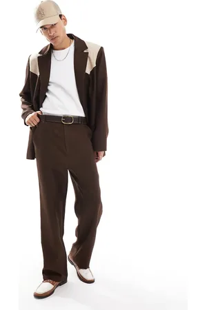 Reclaimed Western suit trouser in patchwork