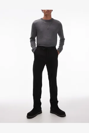 MANGO Drawstring adjustable waist slim fit trouser in