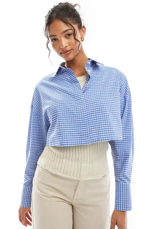 ASOS Cropped shirt in mini check