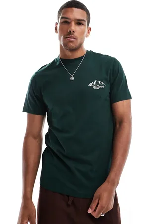 ASOS T-shirt in dark with chest mountain print