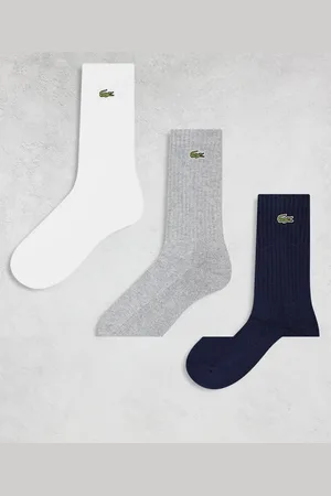 Lacoste Pack of 3 sports socks in grey white