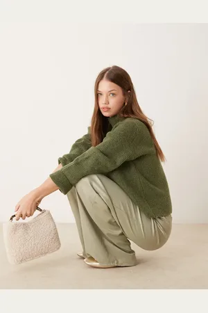 Abercrombie & Fitch Turtle neck knit jumper in khaki