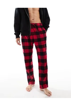 Hollister Nightwear short sleeve top & baggy trouser set in red check