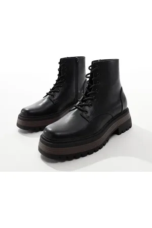ASOS Lace up worker boots in with chunky sole