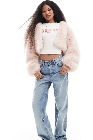ASOS ASOS DESIGN Petite faux fur jacket in light