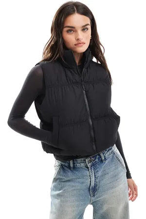 Threadbare Cropped puffer gilet in