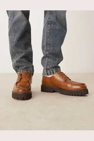 ASOS Lace up shoes in tan with apron toe