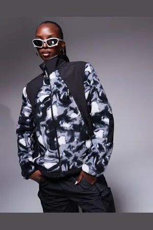 The North Face Polar Sun heavyweight fleece jacket in liquid print